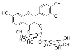 槲皮素 3-O-葡萄糖基 （1→2）鼠李糖苷，分析标准品,HPLC≥98%